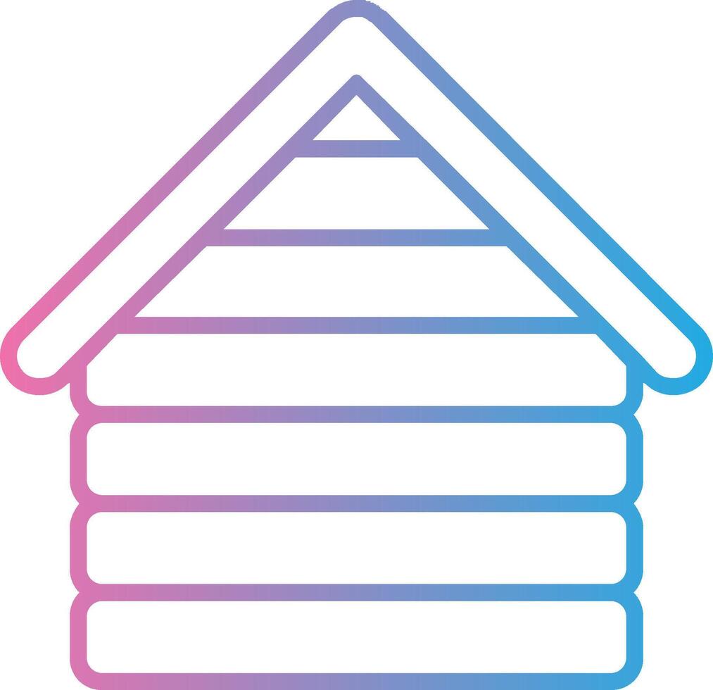 Wooden House Line Gradient Icon Design vector