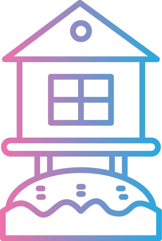 Beach Hut Line Gradient Icon Design vector