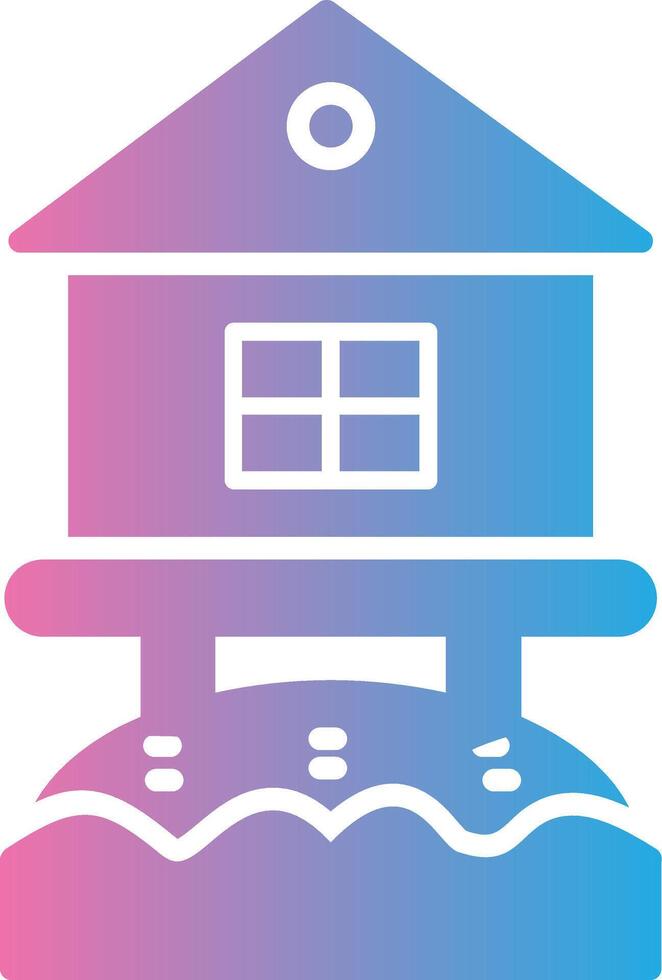 Beach Hut Glyph Gradient Icon Design vector