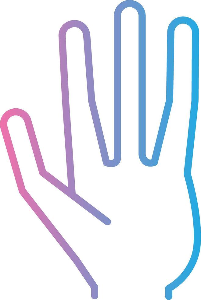 Alien Hand Line Gradient Icon Design vector