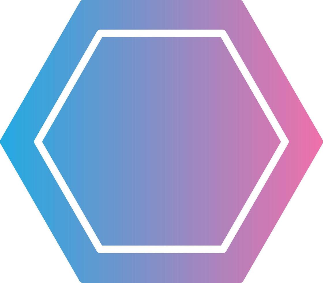 Hexagon Glyph Gradient Icon Design vector