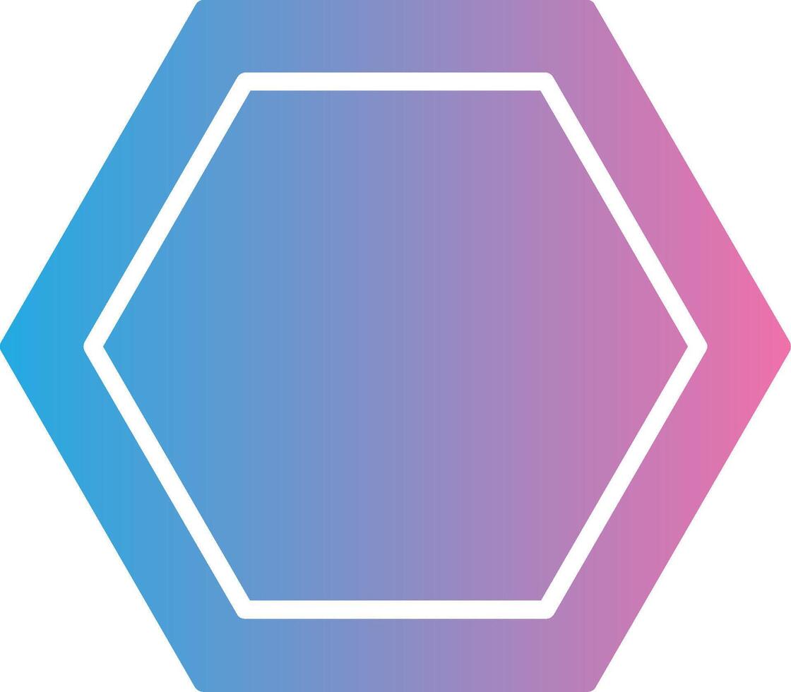 Hexagon Glyph Gradient Icon Design vector