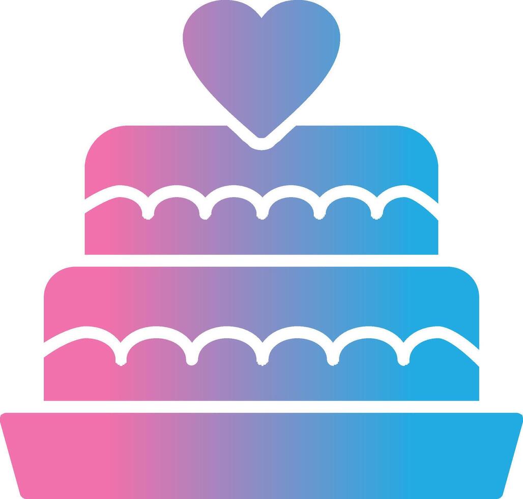 Wedding Cake Glyph Gradient Icon Design vector