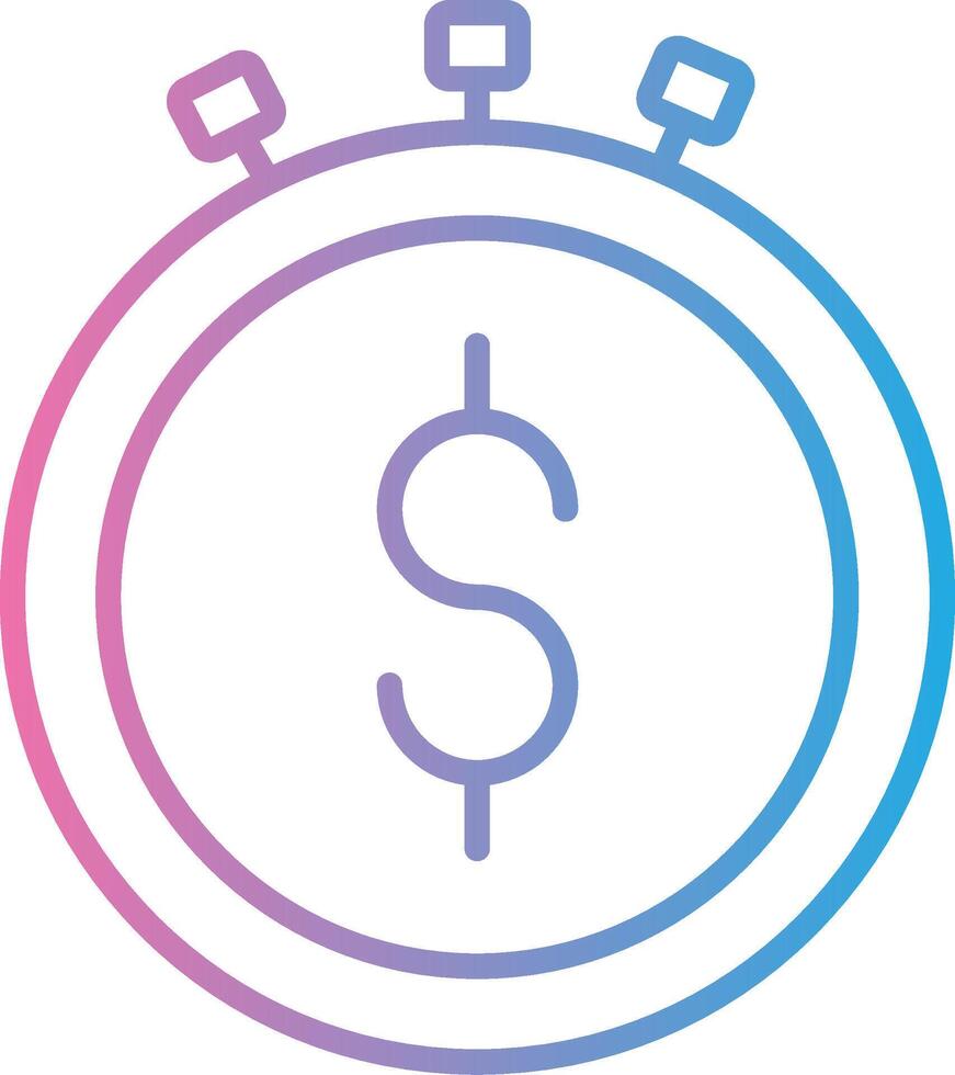 Time Is Money Line Gradient Icon Design vector