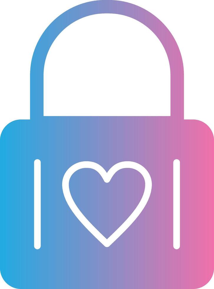 Heart Lock Glyph Gradient Icon Design vector