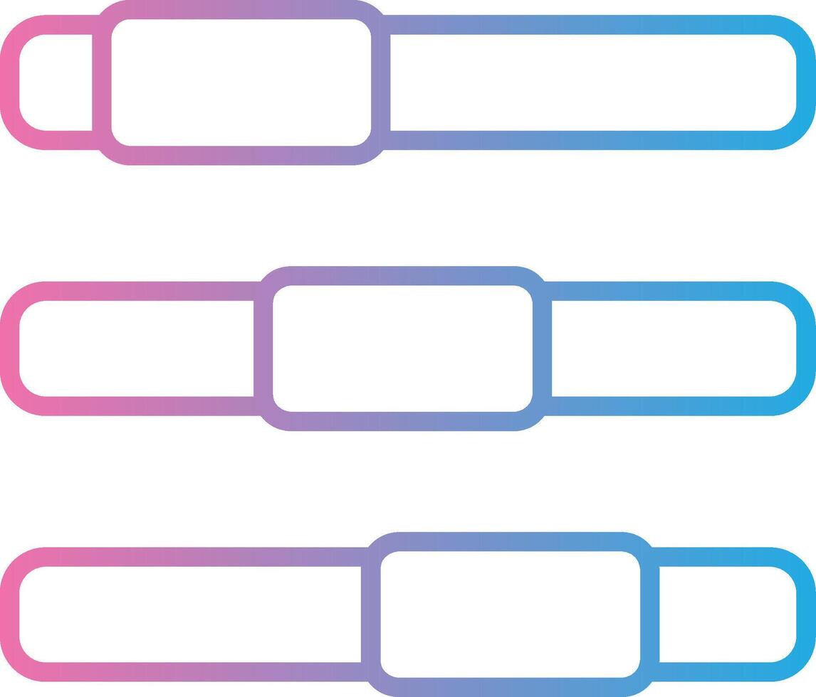Progress Bar Line Gradient Icon Design vector