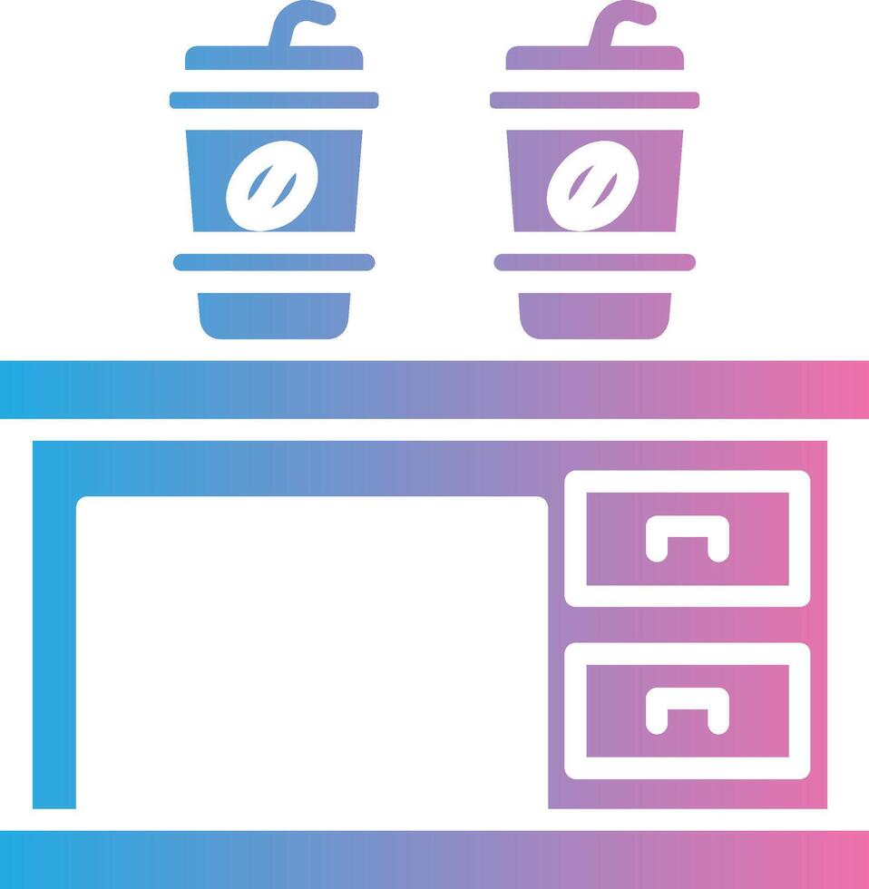 Coffee Table Glyph Gradient Icon Design vector