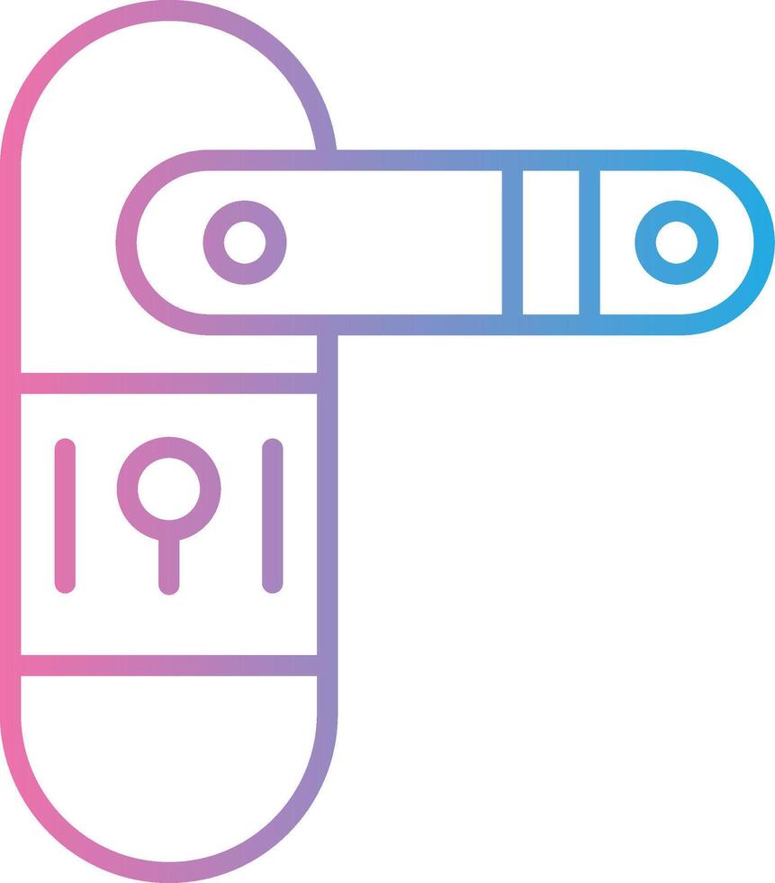 Door Lock Line Gradient Icon Design vector
