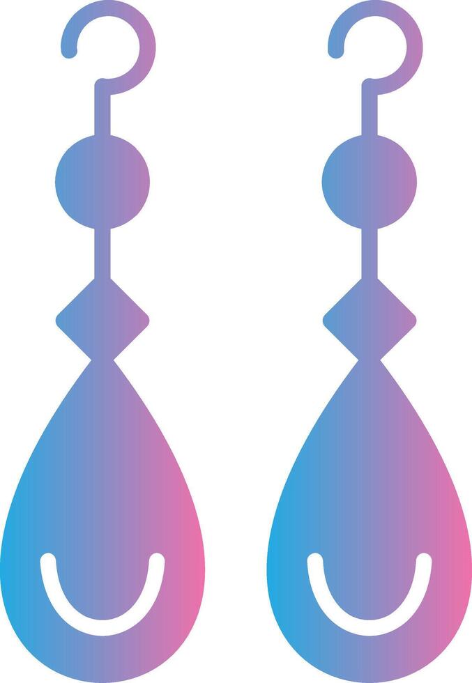 Earrings Glyph Gradient Icon Design vector