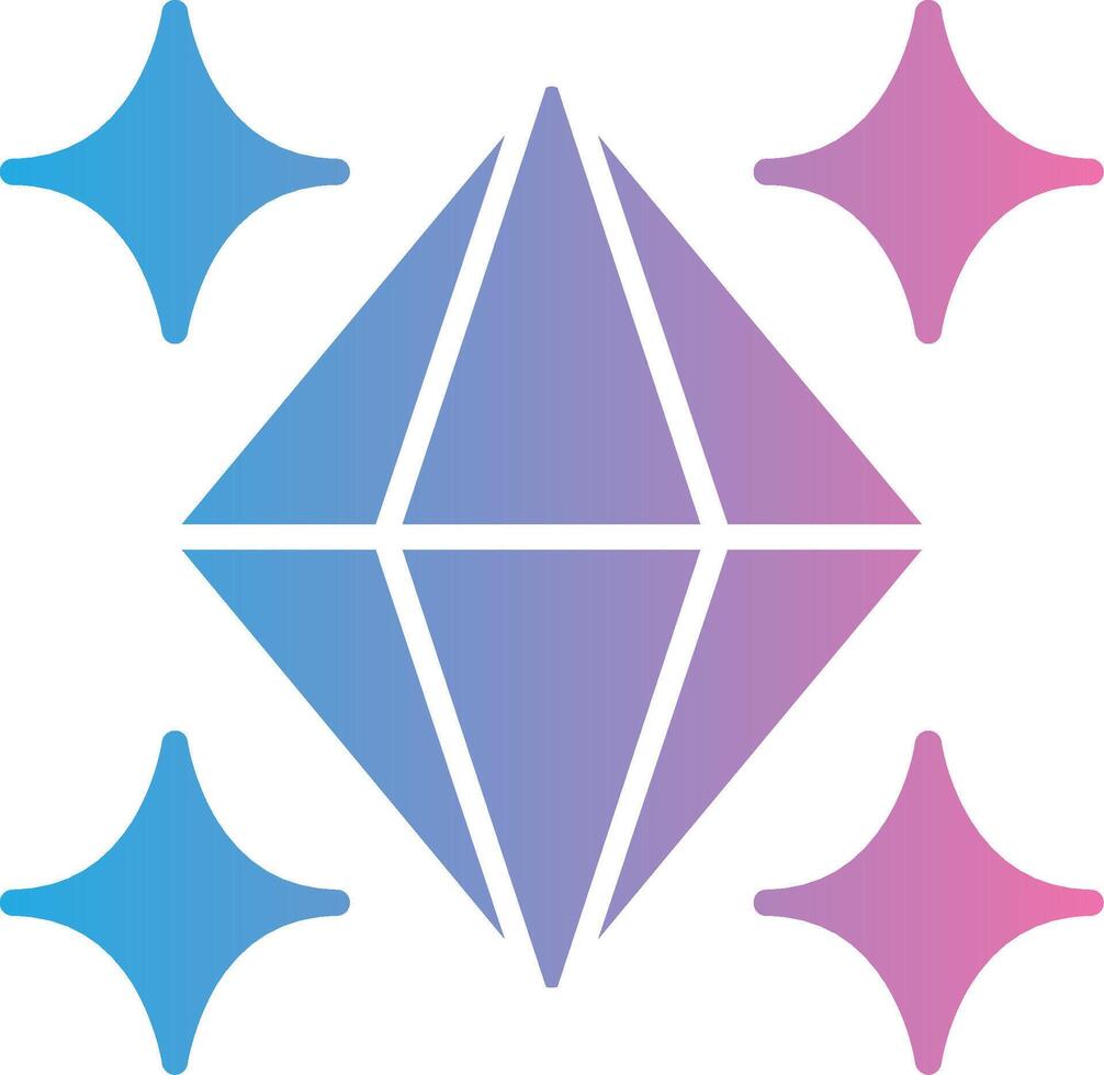 Crystal Glyph Gradient Icon Design vector