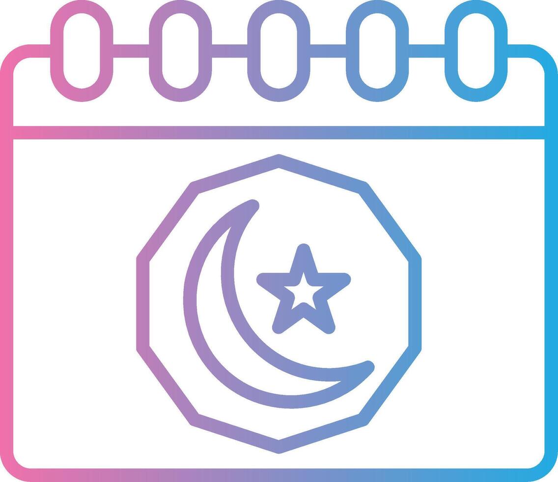 Ramadan Day Line Gradient Icon Design vector