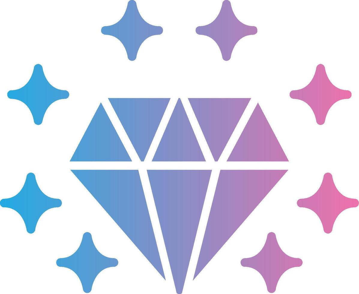 Gemstone Glyph Gradient Icon Design vector