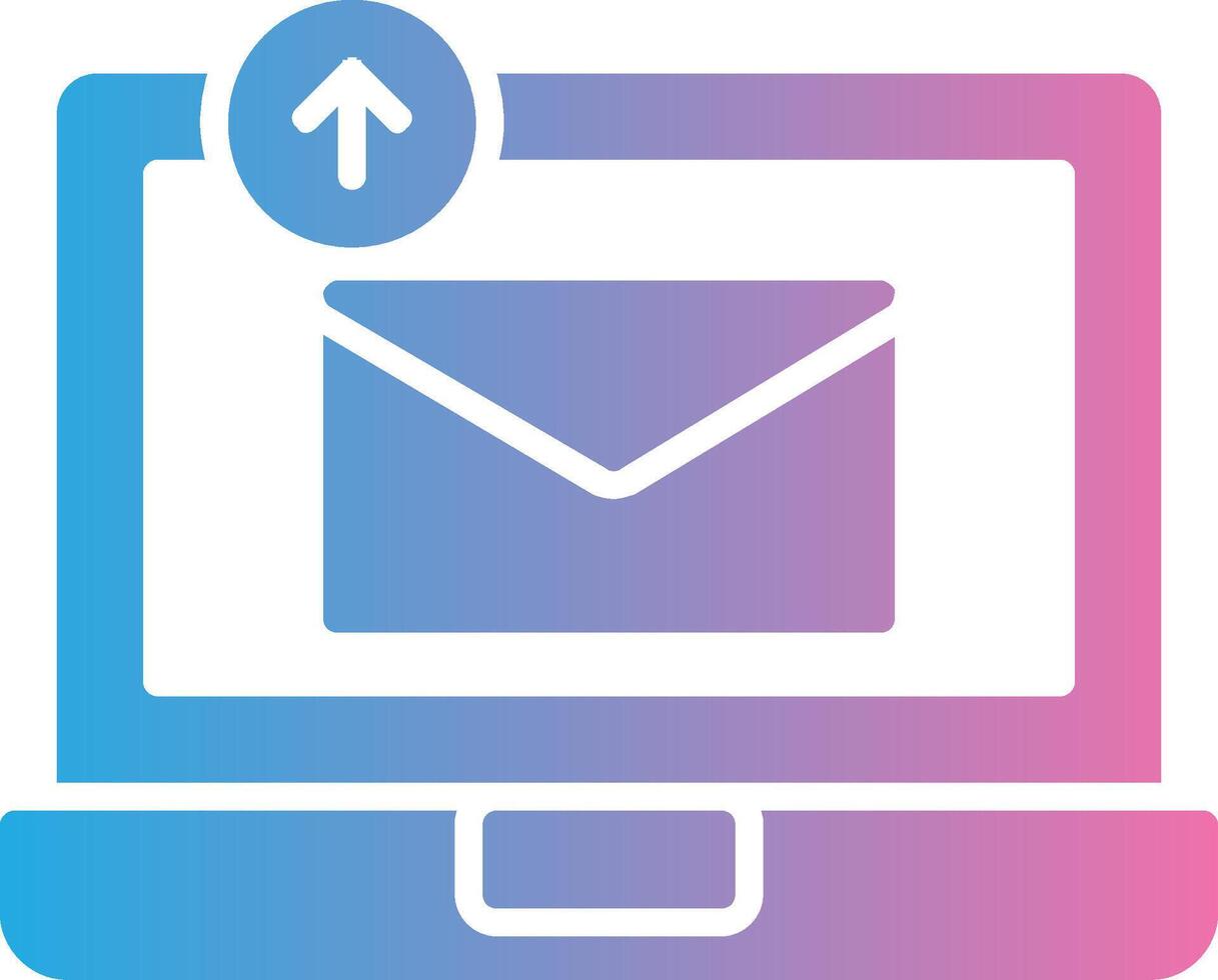 Sending Email Glyph Gradient Icon Design vector