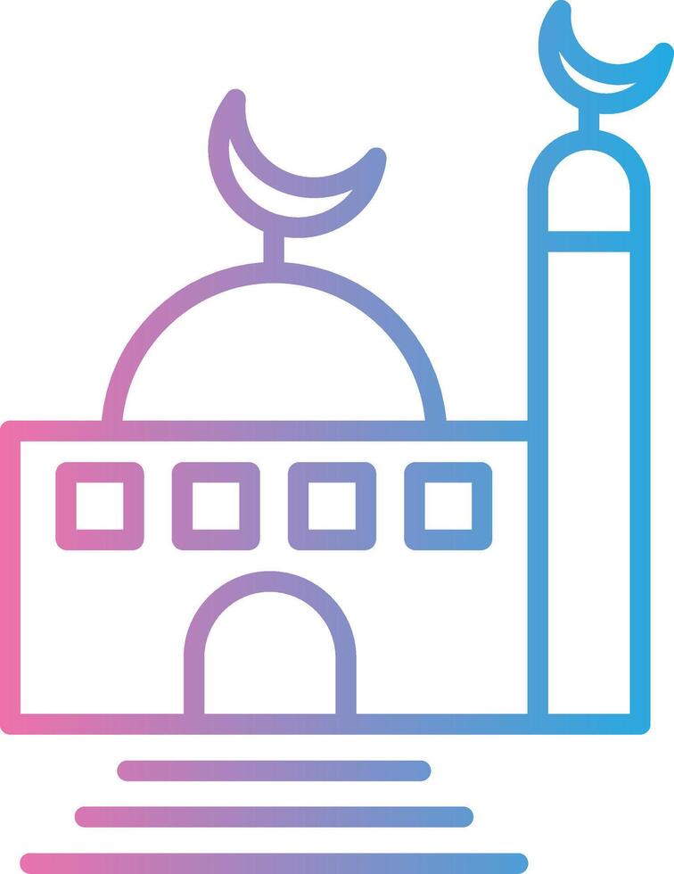 Mosque Line Gradient Icon Design vector