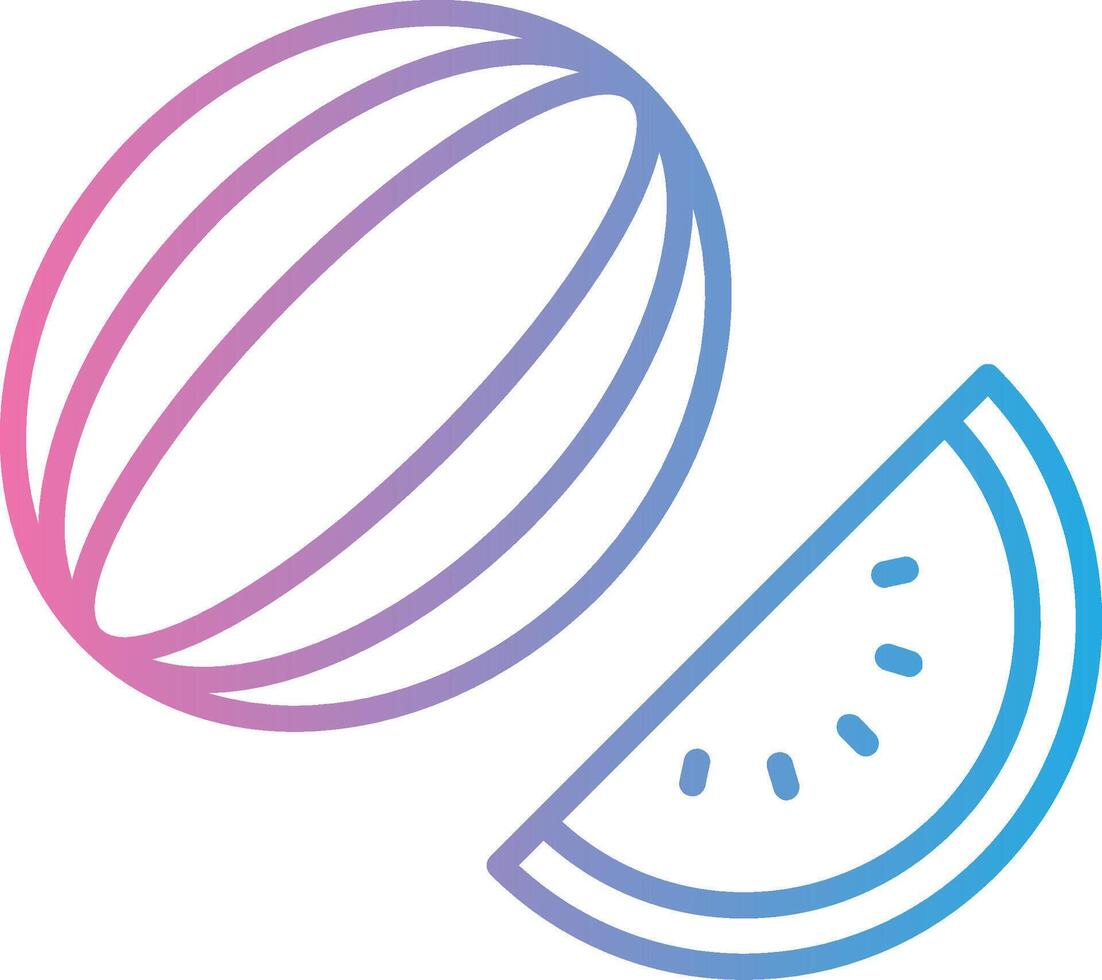 Watermelon Line Gradient Icon Design vector