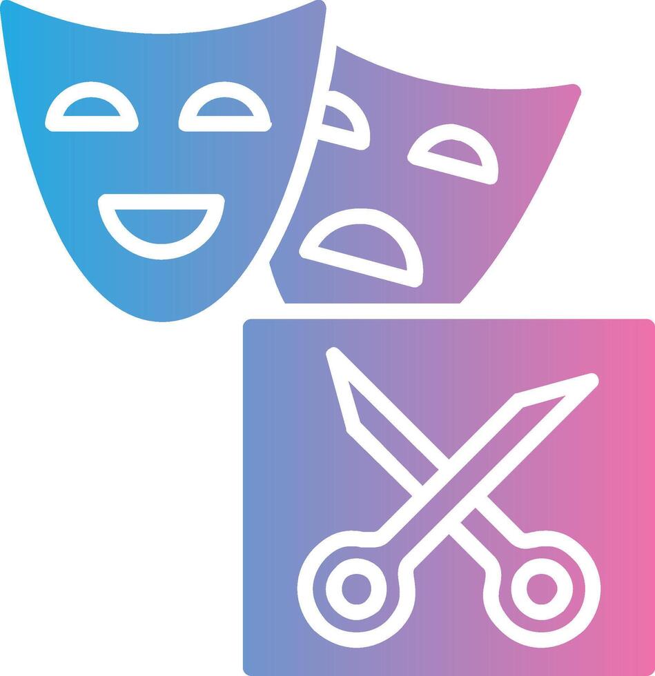 Drama Glyph Gradient Icon Design vector