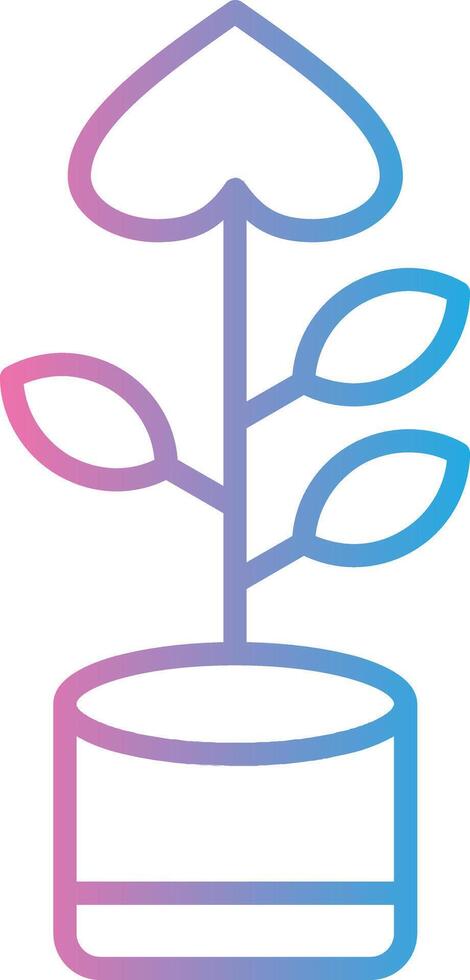 Peace Lily Line Gradient Icon Design vector