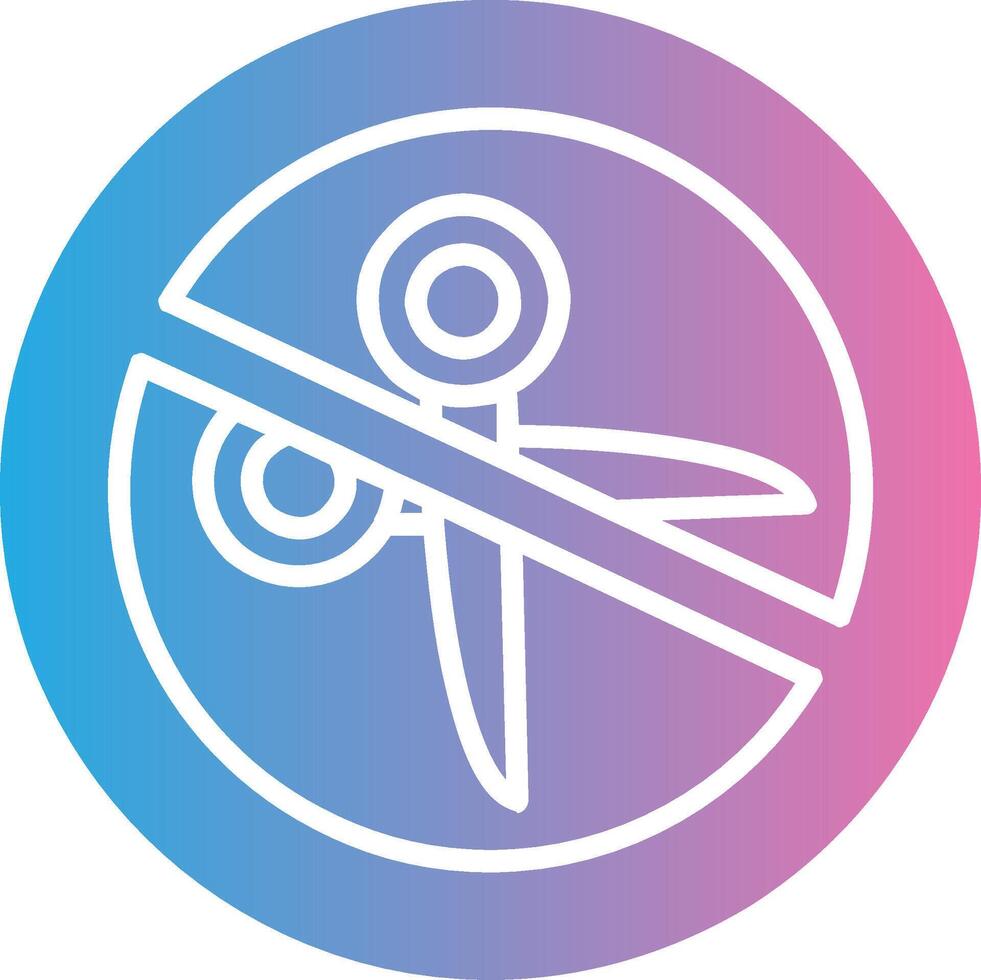 No Scissors Glyph Gradient Icon Design vector