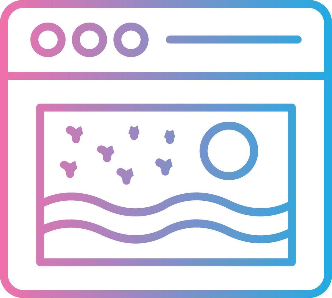 Browser Line Gradient Icon Design vector
