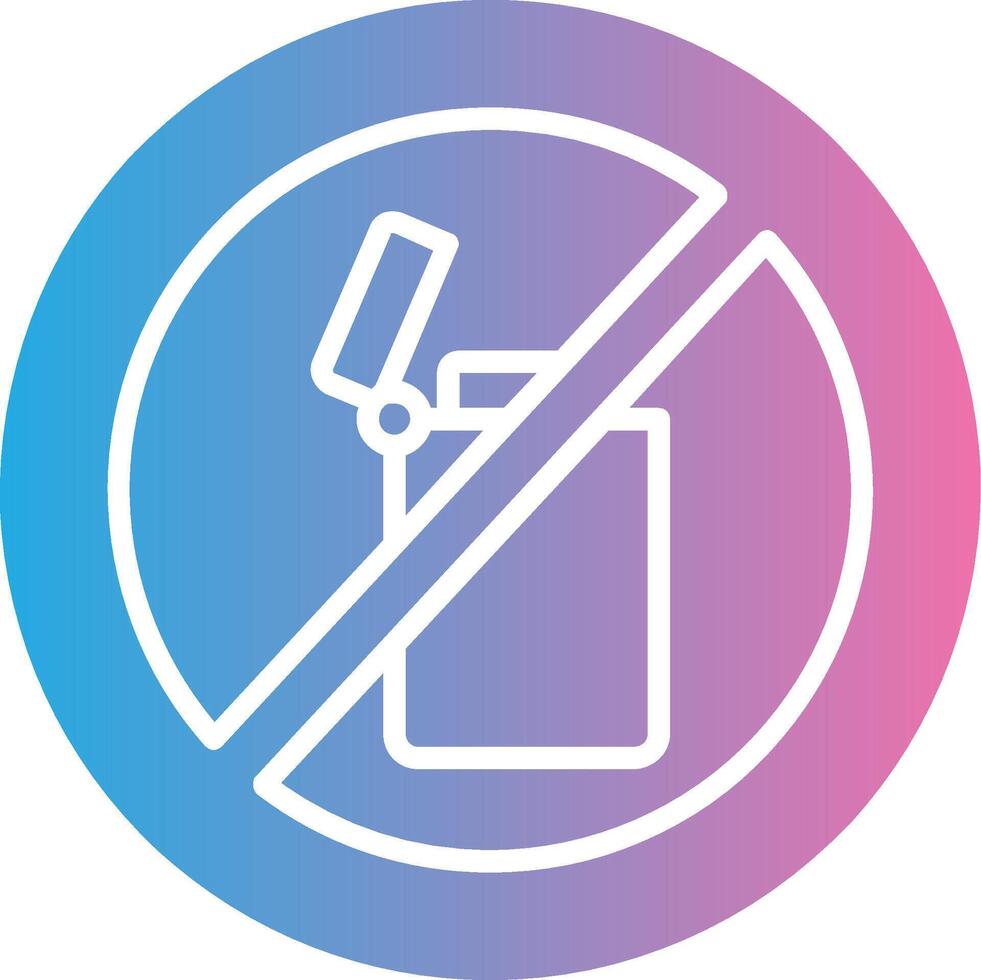 No Lighter Glyph Gradient Icon Design vector