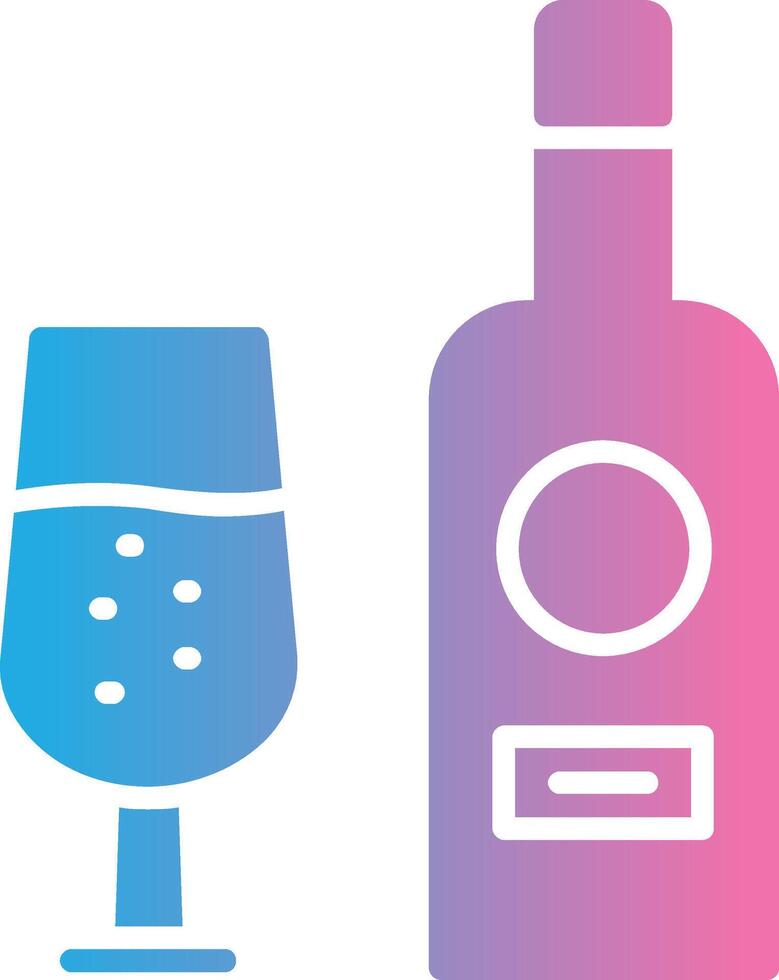 Wine Bottle Glyph Gradient Icon Design vector
