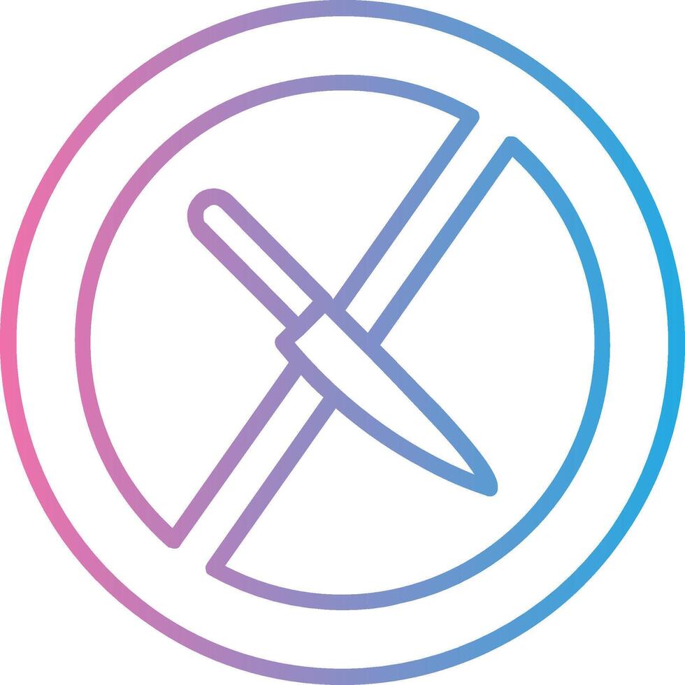 No Knife Line Gradient Icon Design vector