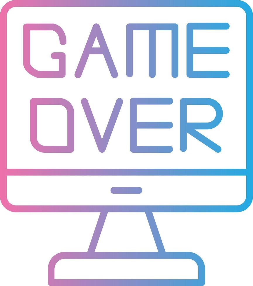Game Over Line Gradient Icon Design vector