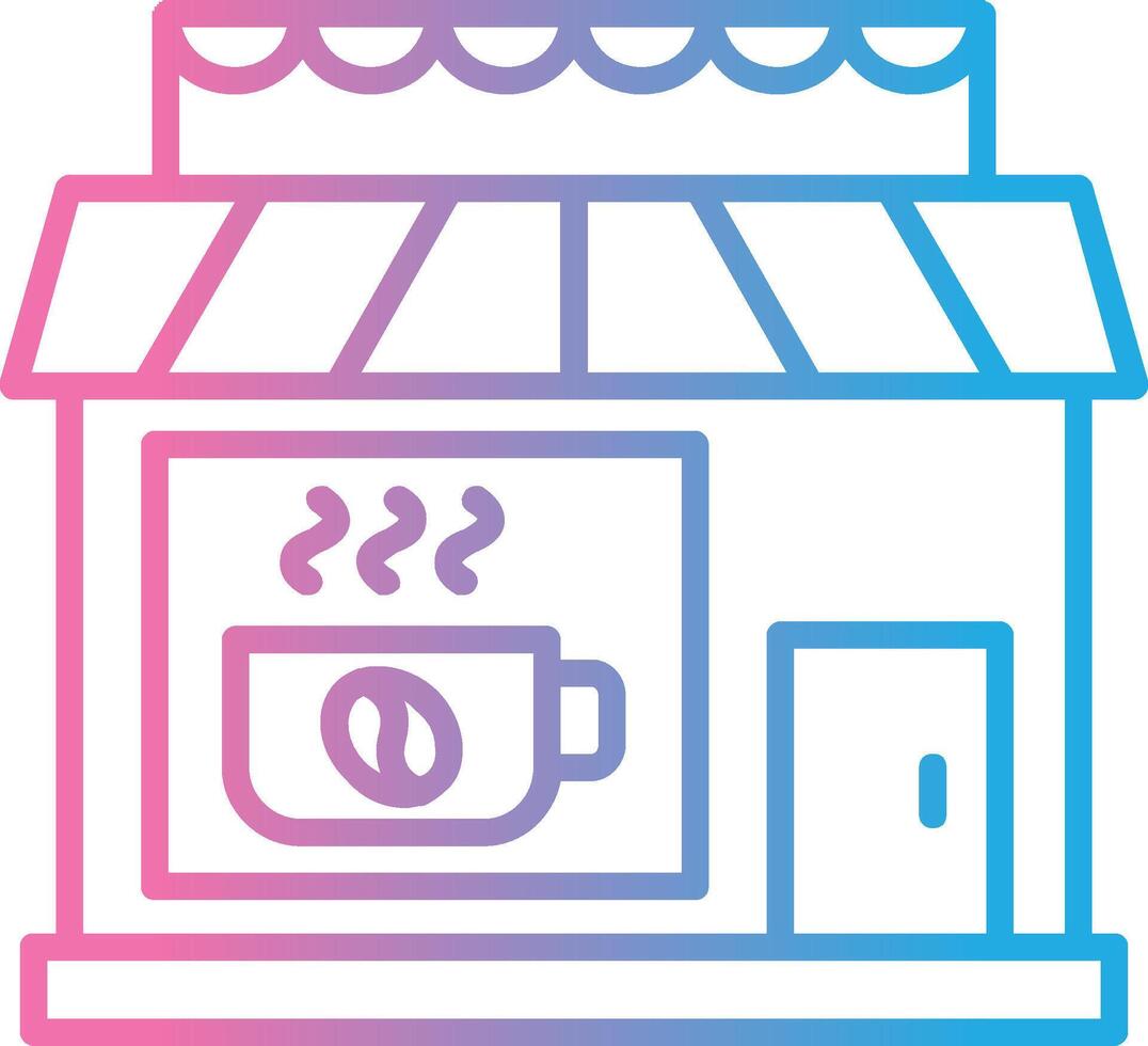 Cafe Line Gradient Icon Design vector