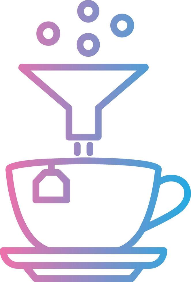 café filtrar línea degradado icono diseño vector