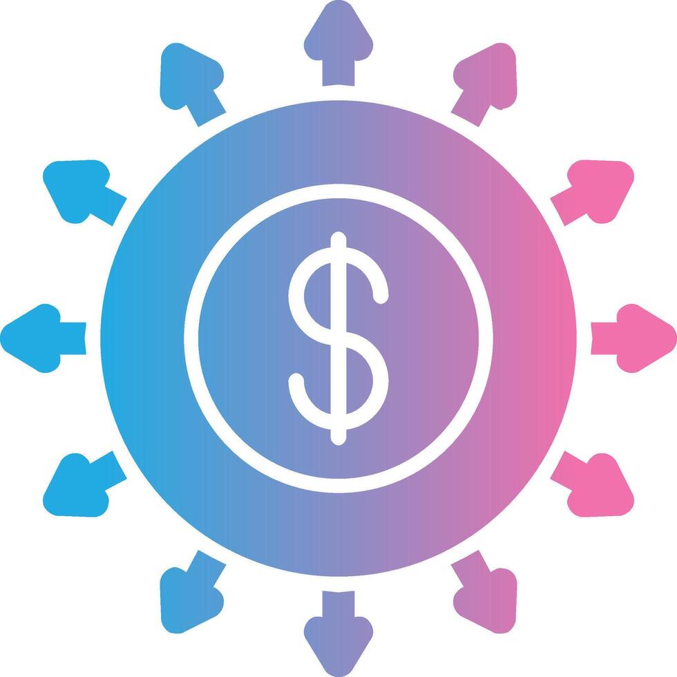 Budget Spending Glyph Gradient Icon Design vector