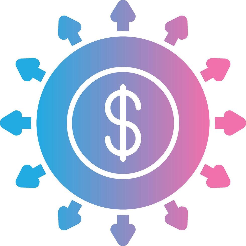 Budget Spending Glyph Gradient Icon Design vector