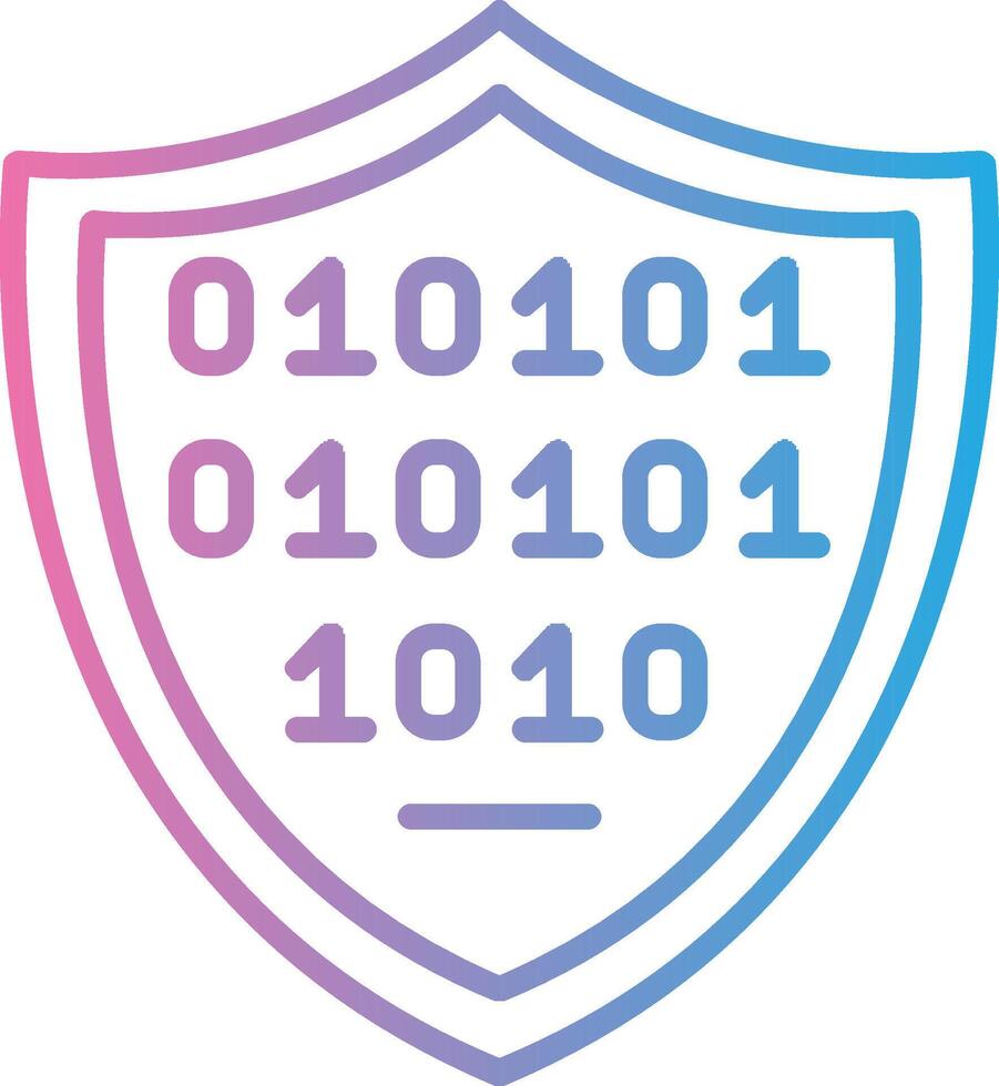 Shield Line Gradient Icon Design vector