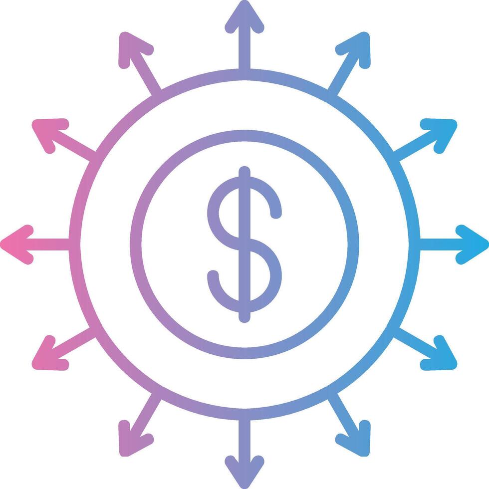 Budget Spending Line Gradient Icon Design vector