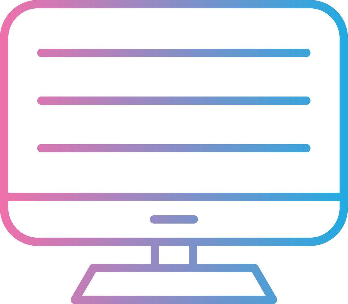 Computer Line Gradient Icon Design vector