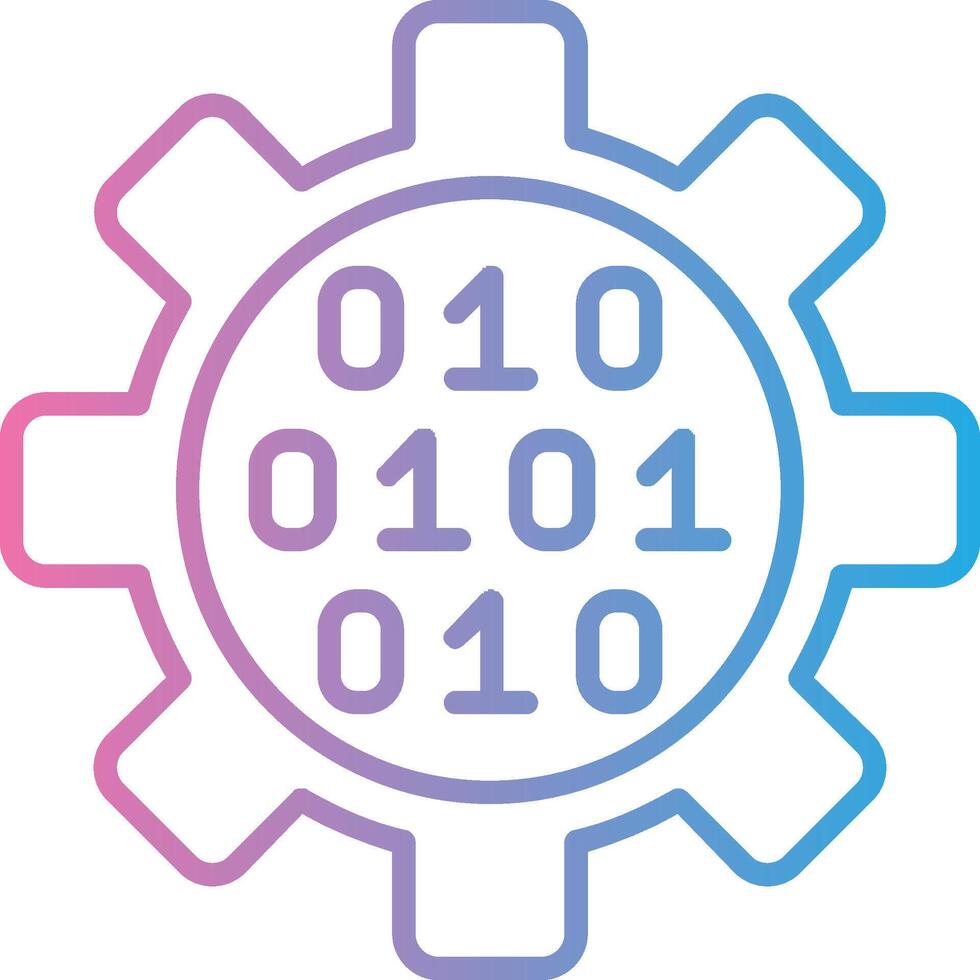 Gear Line Gradient Icon Design vector