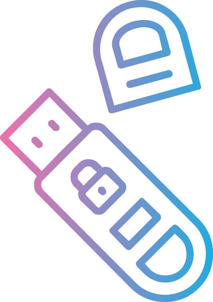 Usb Line Gradient Icon Design vector