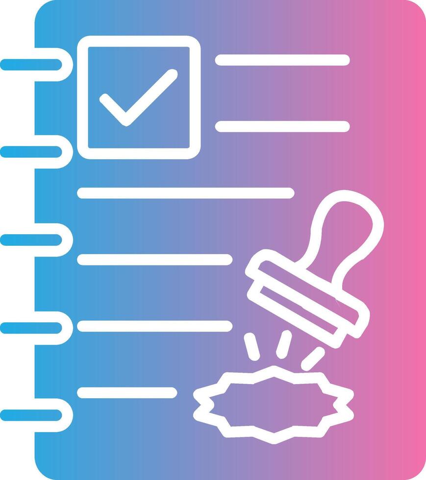 Contract Glyph Gradient Icon Design vector