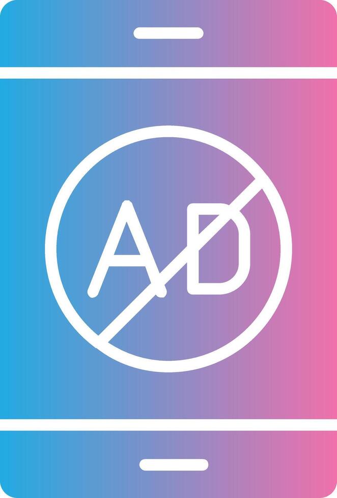 Ad Blocker Glyph Gradient Icon Design vector