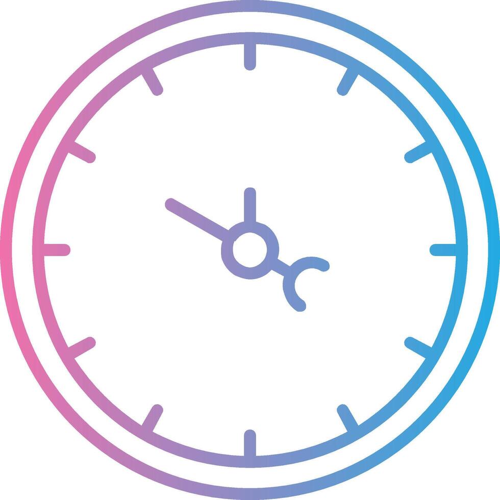 Clock Line Gradient Icon Design vector