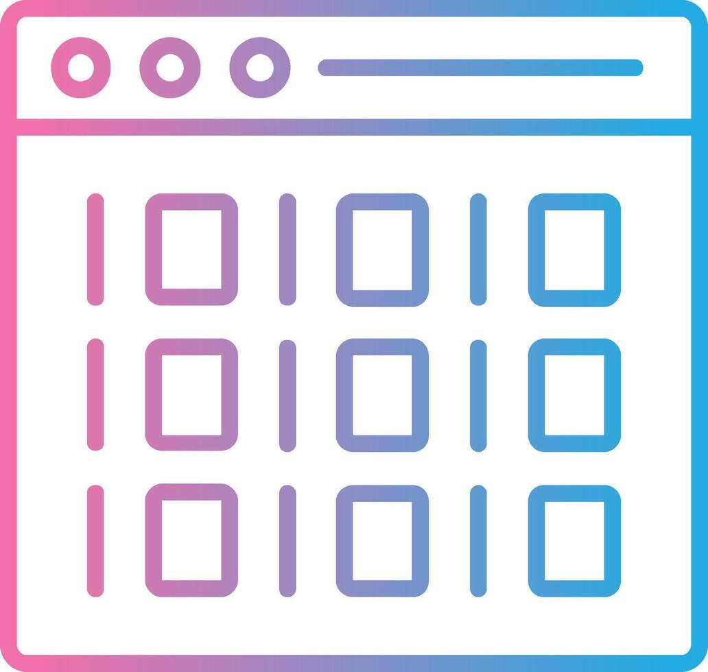 Binary Line Gradient Icon Design vector