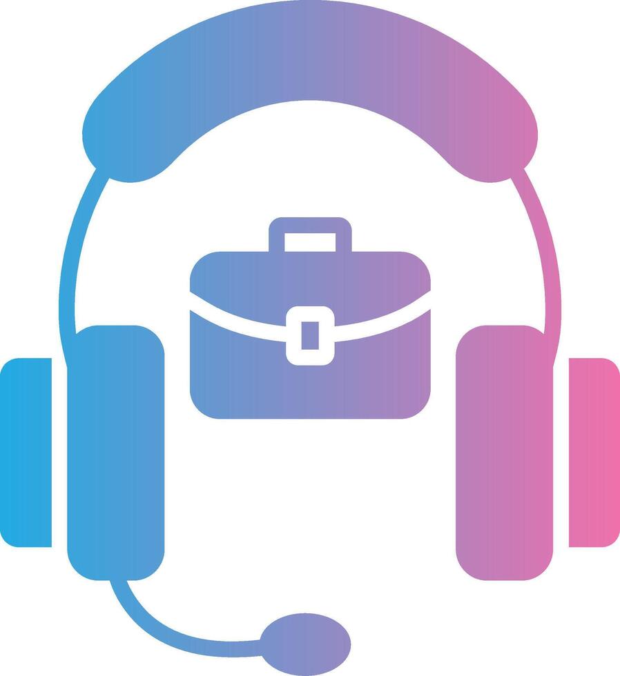 Support Glyph Gradient Icon Design vector