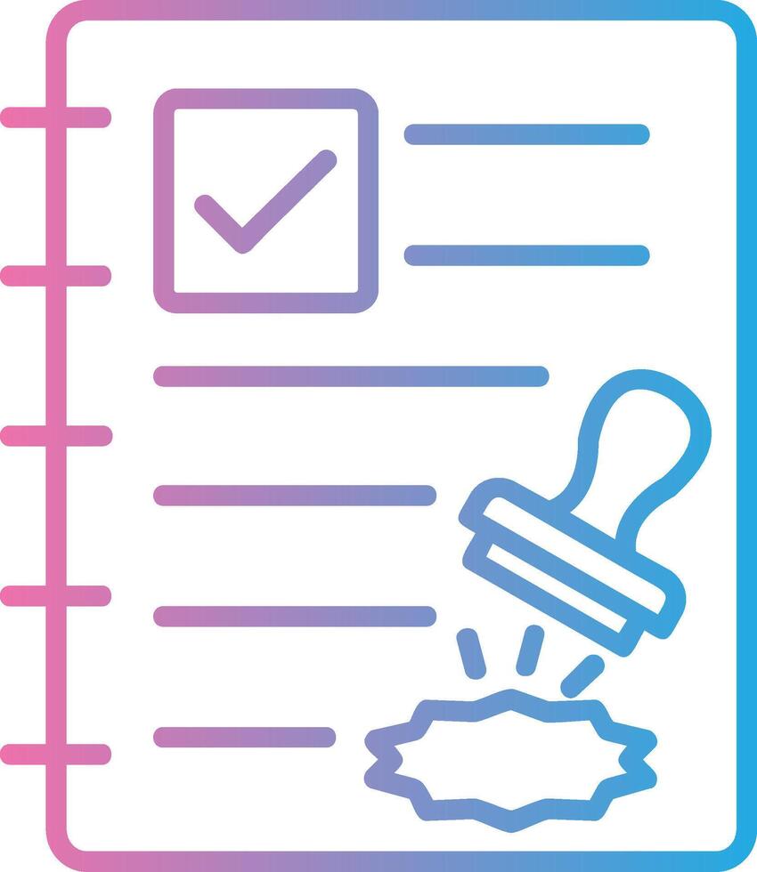 Contract Line Gradient Icon Design vector