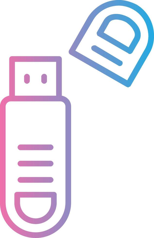 Usb Line Gradient Icon Design vector