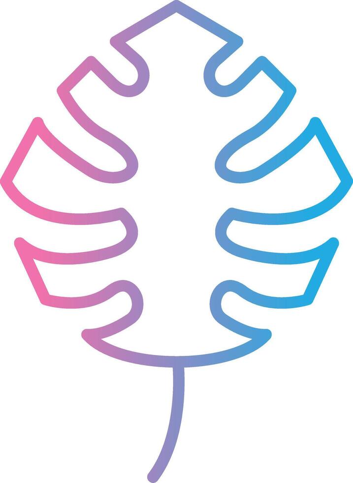 Monstera Line Gradient Icon Design vector