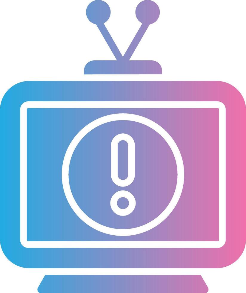 televisión glifo degradado icono diseño vector