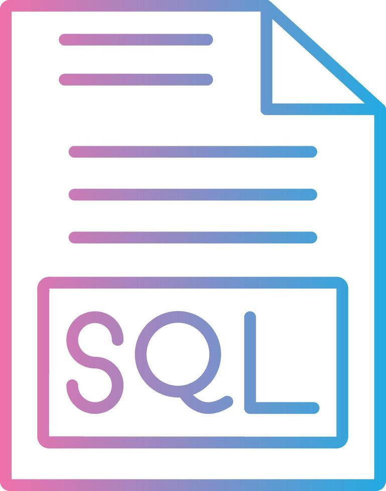 Sql Line Gradient Icon Design vector