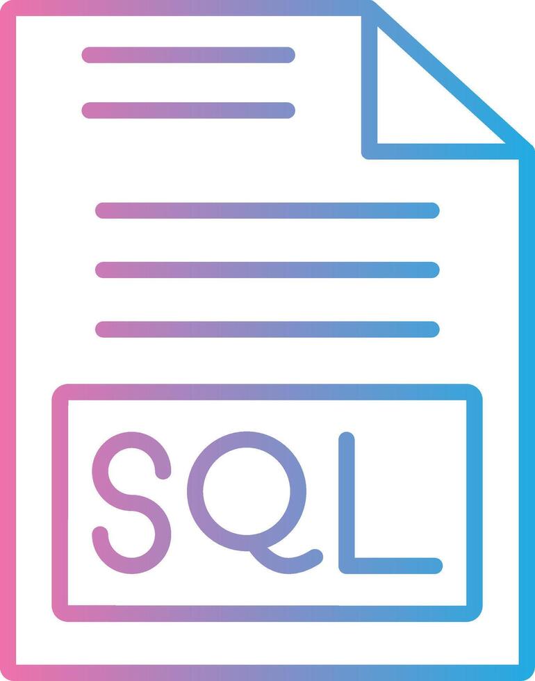 Sql Line Gradient Icon Design vector