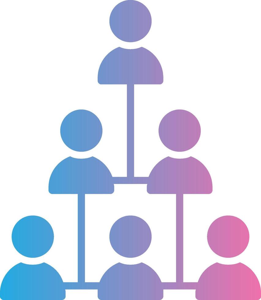 Hierarchical Structure Glyph Gradient Icon Design vector