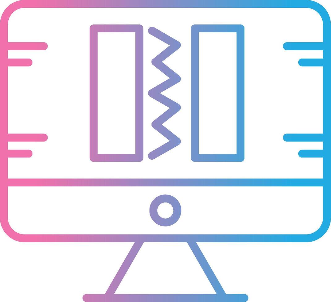 Broken Code Line Gradient Icon Design vector