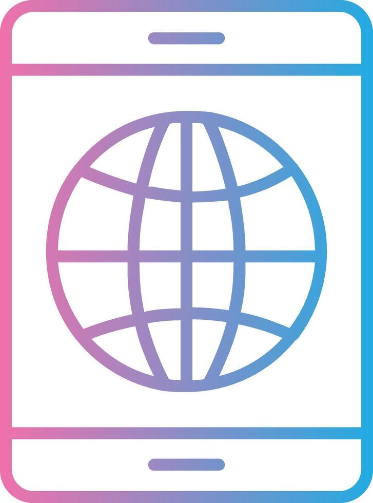 Earth Globe Line Gradient Icon Design vector
